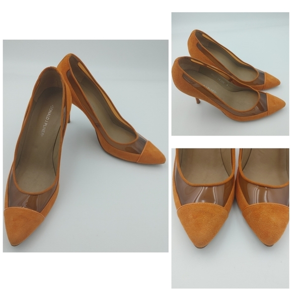 Donald J Pliner Bella Suede/Vinyl Heels Size 9 - Picture 2 of 14